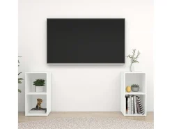 Helene Muebles para TV 2 uds madera de ingeniería blanco 72x35x36,5 cm