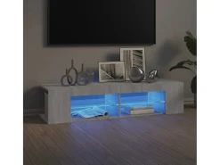 Henryetta Mueble de TV con luces LED gris Sonoma 135x39x30 cm