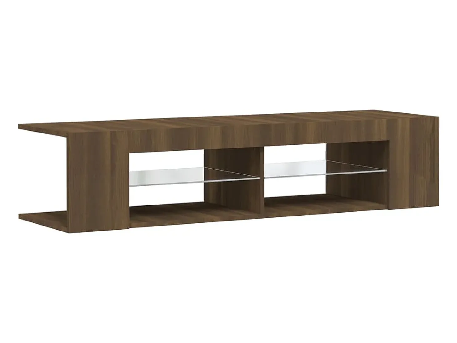 Henryetta Mueble de TV con luces LED marrón roble 135x39x30 cm