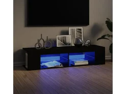 Henryetta Mueble de TV con luces LED negro 135x39x30 cm