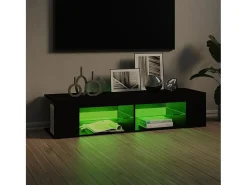 Henryetta Mueble de TV con luces LED negro 135x39x30 cm