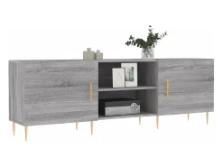 Hermanni Mueble para TV madera de ingeniería gris Sonoma 150x30x50 cm