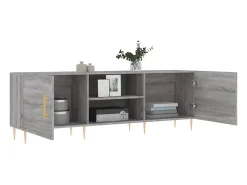 Hermanni Mueble para TV madera de ingeniería gris Sonoma 150x30x50 cm