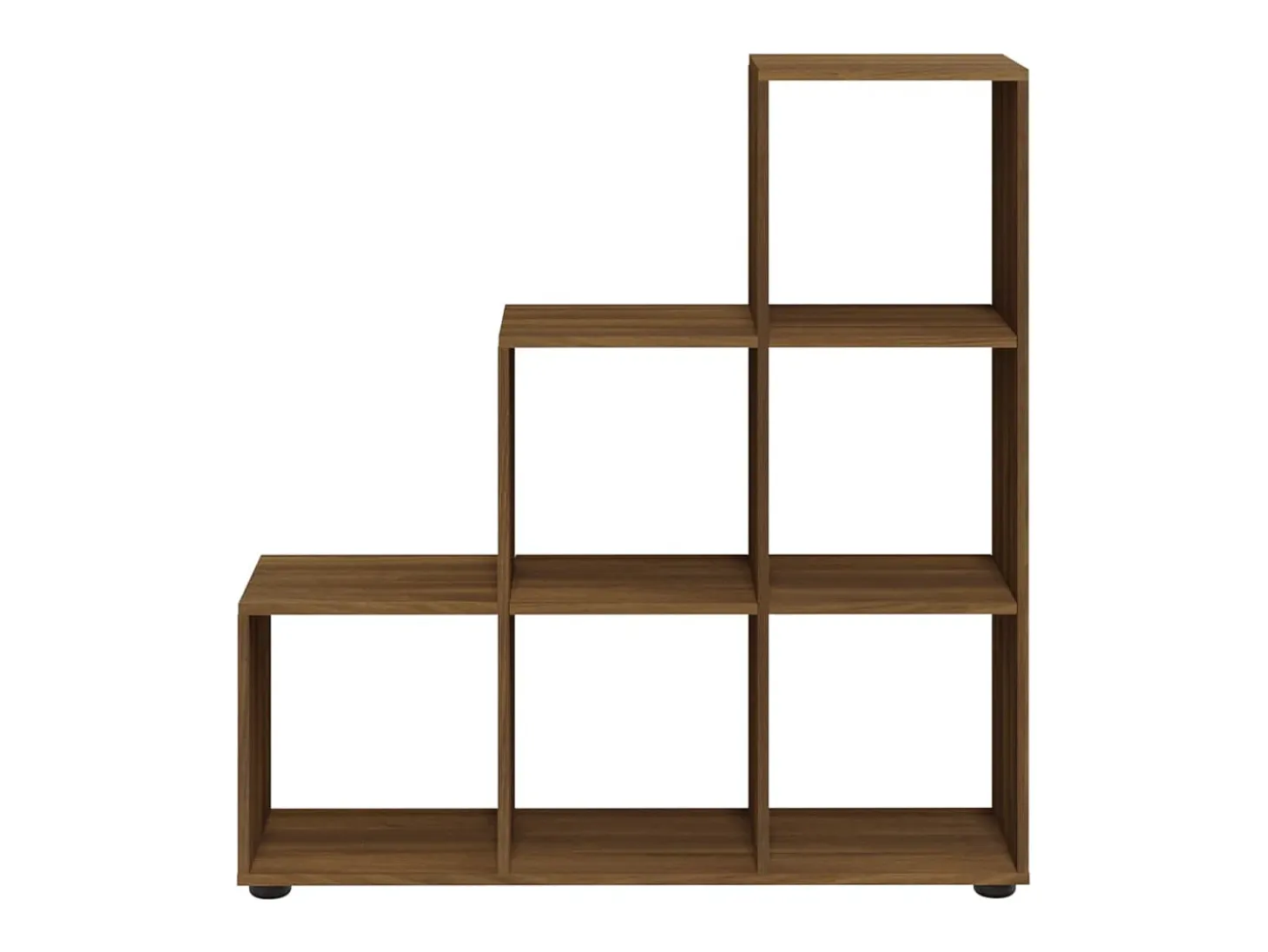 Hilde Estantería forma de escalera madera contrachapada roble marrón