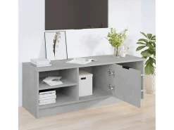 Hilrik Mueble de TV madera contrachapada gris hormigón 102x35,5x36,5cm