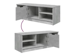 Hilrik Mueble de TV madera contrachapada gris hormigón 102x35,5x36,5cm