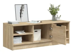 Hilrik Mueble de TV madera contrachapada color roble 102x35,5x36,5 cm