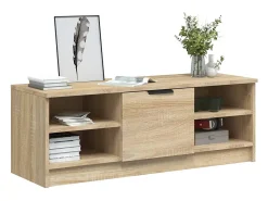 Hilrik Mueble de TV madera contrachapada color roble 102x35,5x36,5 cm