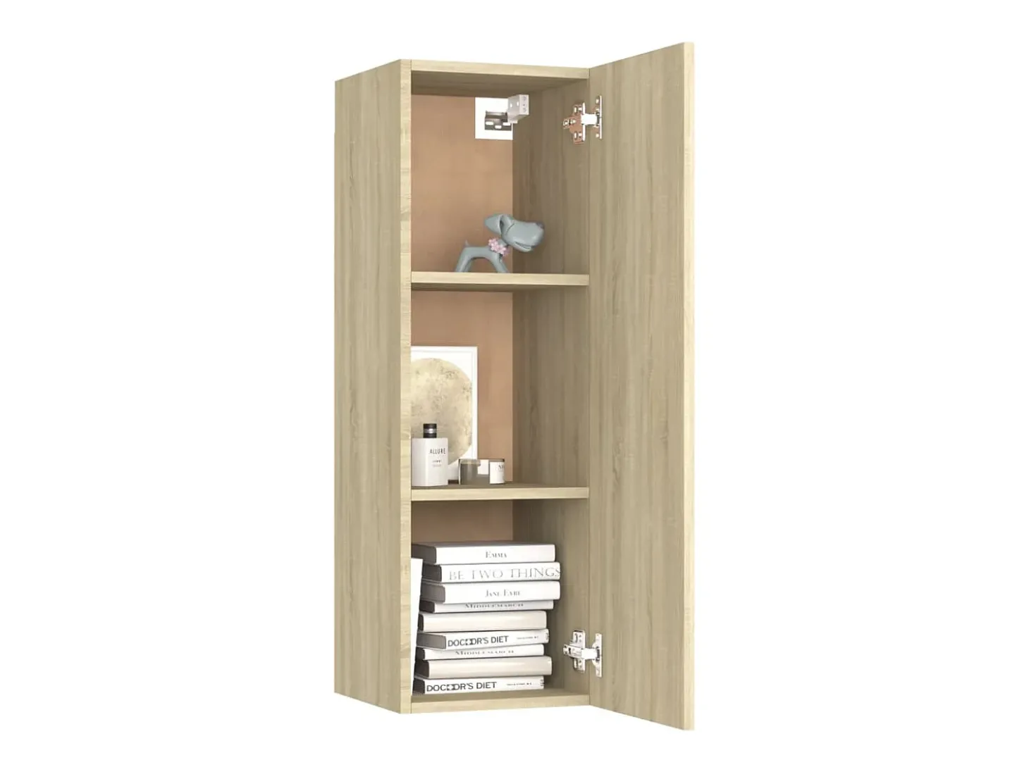 Hoeselt Mueble de TV madera contrachapada color roble 30,5x30x90 cm