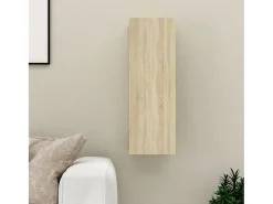 Hoeselt Mueble de TV madera contrachapada color roble 30,5x30x90 cm