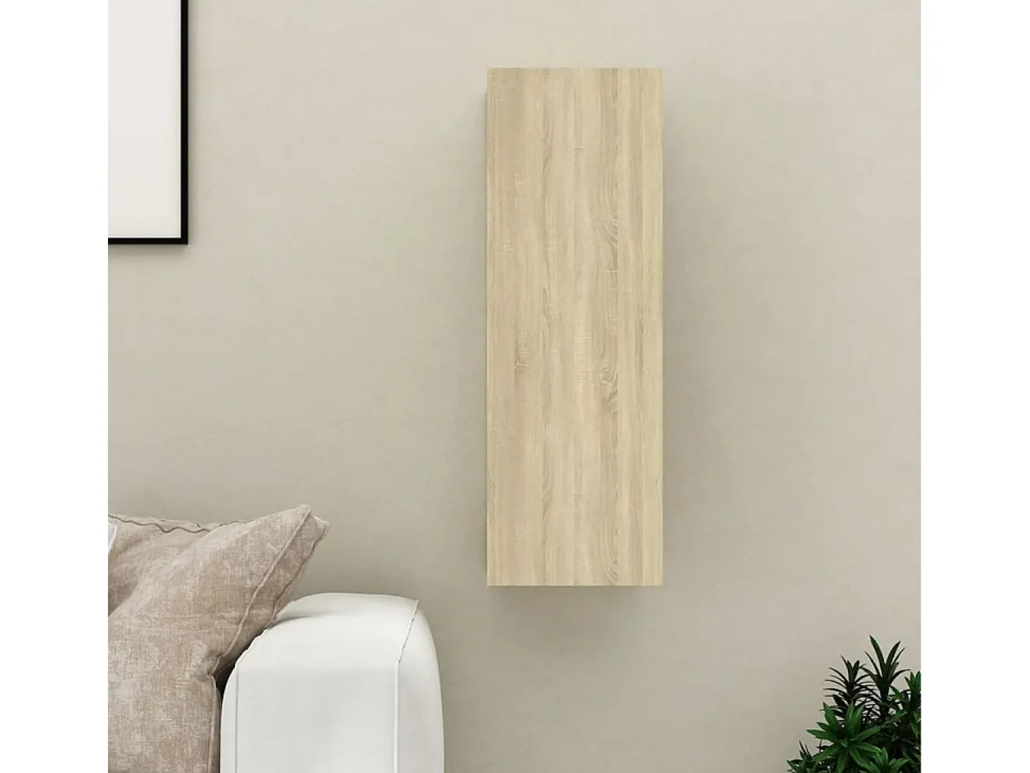 Hoeselt Mueble de TV madera contrachapada color roble 30,5x30x90 cm
