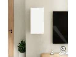 Hoeselt Mueble para TV de madera contrachapada blanco 30,5x30x60 cm