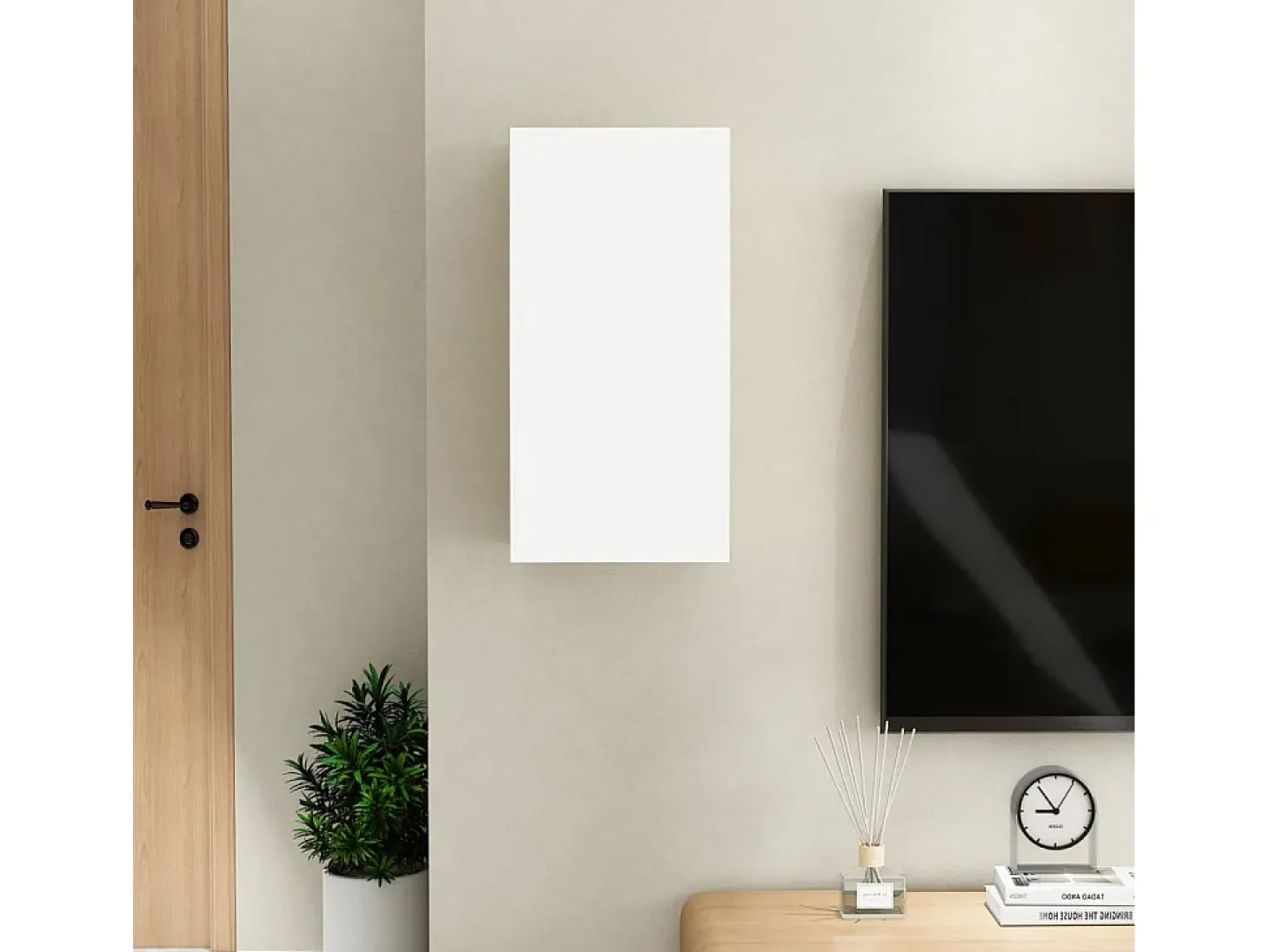Hoeselt Mueble para TV de madera contrachapada blanco 30,5x30x60 cm