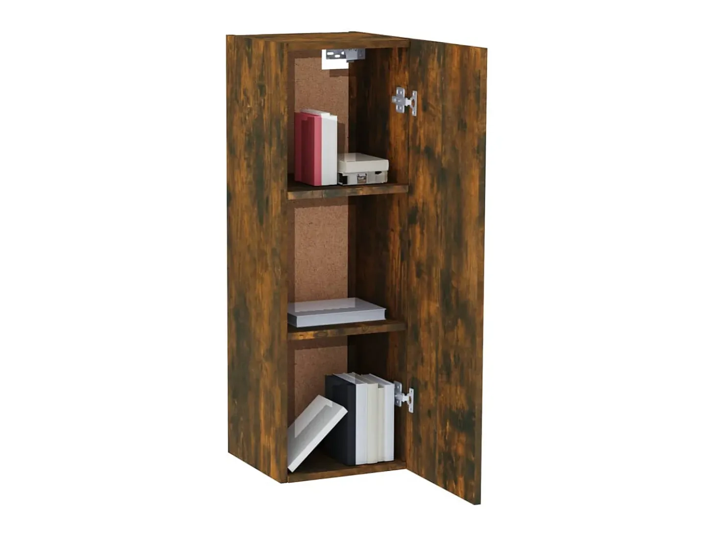 Hoeselt Mueble para TV madera de ingeniería roble ahumado 30,5x30x90 cm