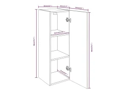 Hoeselt Mueble para TV madera de ingeniería roble ahumado 30,5x30x90 cm