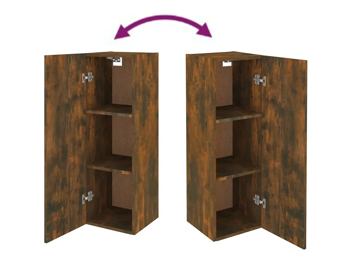 Hoeselt Mueble para TV madera de ingeniería roble ahumado 30,5x30x90 cm