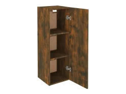 Hoeselt Mueble para TV madera de ingeniería roble ahumado 30,5x30x90 cm