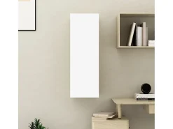 Hoeselt Mueble para TV madera contrachapada blanco 30,5x30x90 cm