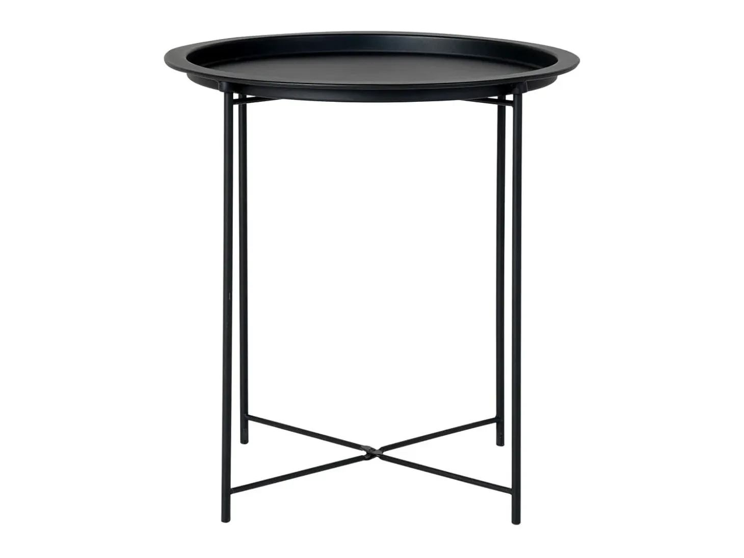 House Nordic Mesa auxiliar redonda Anne negra 47 cm