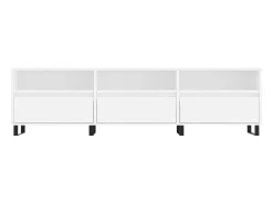 Hørning Mueble de TV madera contrachapada blanco 150x30x44,5 cm