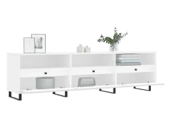Hørning Mueble de TV madera contrachapada blanco 150x30x44,5 cm