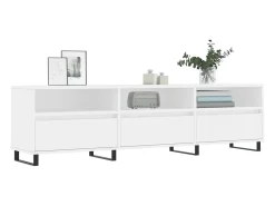 Hørning Mueble de TV madera contrachapada blanco 150x30x44,5 cm