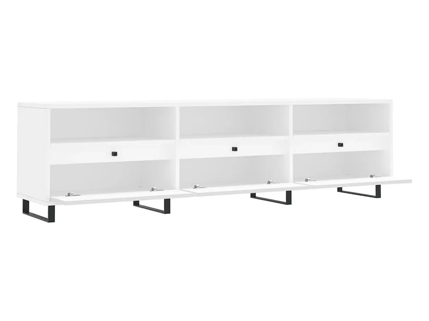 Hørning Mueble de TV madera contrachapada blanco 150x30x44,5 cm