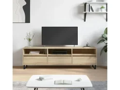 Hørning Mueble de TV madera contrachapada roble Sonoma 150x30x44,5 cm