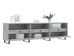 Hørning Mueble de TV madera contrachapada gris hormigón 150x30x44,5 cm