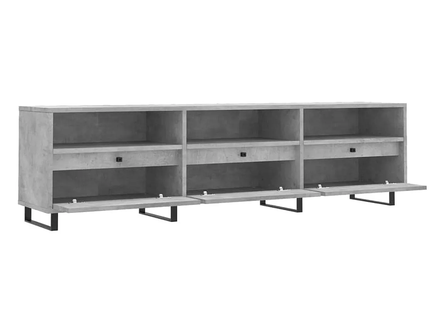 Hørning Mueble de TV madera contrachapada gris hormigón 150x30x44,5 cm