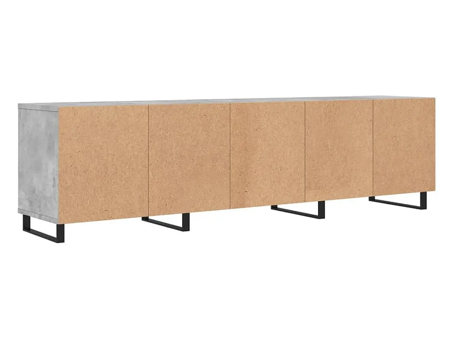 Hørning Mueble de TV madera contrachapada gris hormigón 150x30x44,5 cm