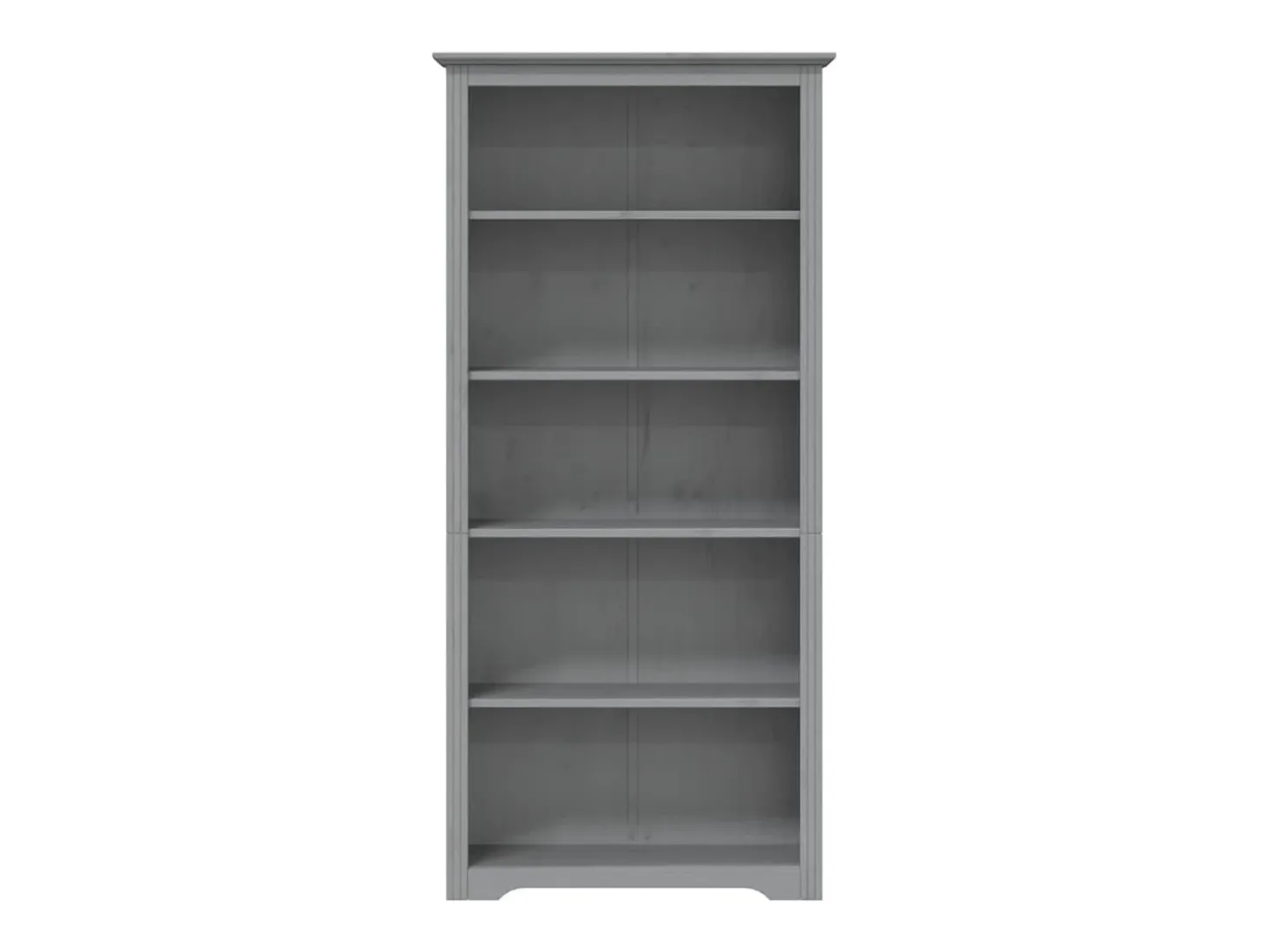 Hydesville Librería BODO 5 estantes madera maciza pino gris 82x40x173 cm