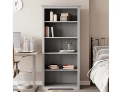 Hydesville Librería BODO 5 estantes madera maciza pino gris 82x40x173 cm