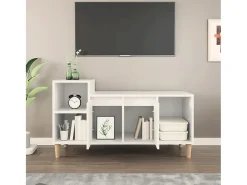 Ibtihal Mueble para TV madera contrachapada blanco 100x35x55 cm