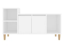 Ibtihal Mueble para TV madera contrachapada blanco 100x35x55 cm