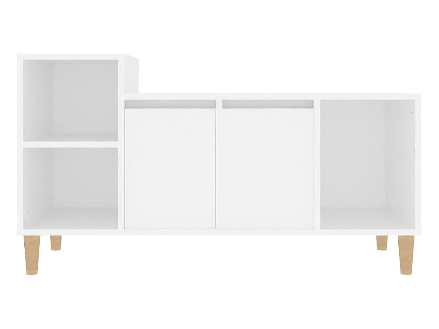 Ibtihal Mueble para TV madera contrachapada blanco 100x35x55 cm