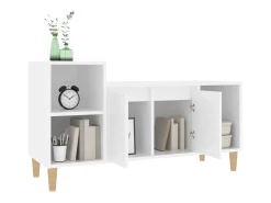 Ibtihal Mueble para TV madera contrachapada blanco 100x35x55 cm