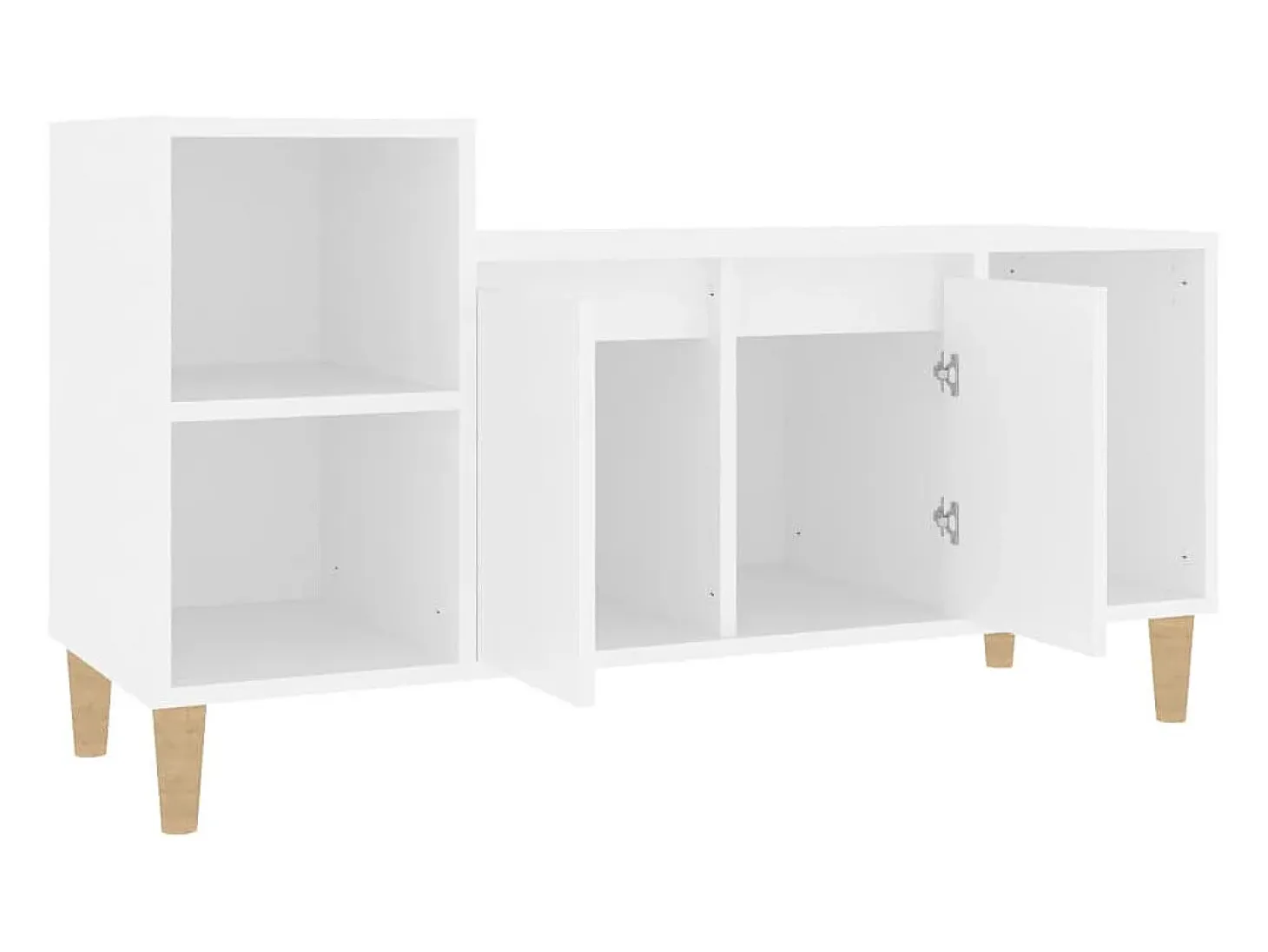 Ibtihal Mueble para TV madera contrachapada blanco 100x35x55 cm