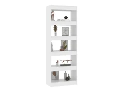 Ikram Estantería/divisor madera de ingeniería blanco 60x30x166 cm