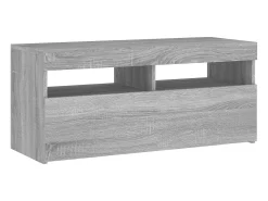 Ilion Mueble de TV con luces LED gris Sonoma 90x35x40 cm
