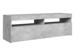 Ilion Mueble de TV con luces LED gris hormigón 120x35x40 cm