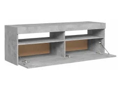 Ilion Mueble de TV con luces LED gris hormigón 120x35x40 cm