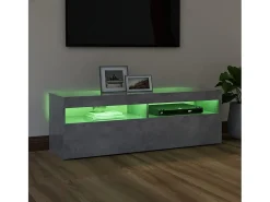 Ilion Mueble de TV con luces LED gris hormigón 120x35x40 cm