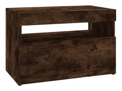 Ilion Mueble de TV con luces LED color roble ahumado 60x35x40 cm
