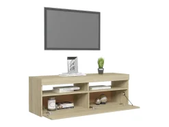 Ilion Mueble de TV con luces LED roble Sonoma 120x35x40 cm