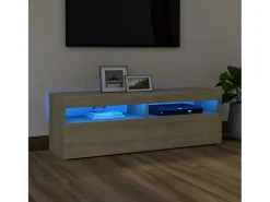 Ilion Mueble de TV con luces LED roble Sonoma 120x35x40 cm