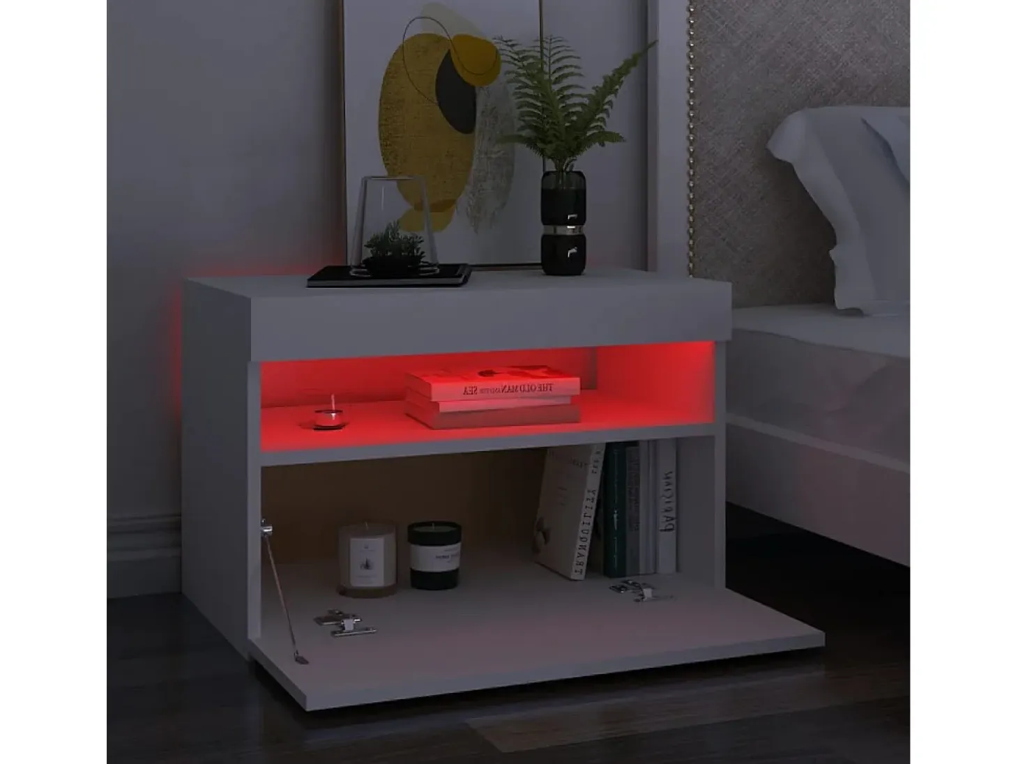 Ilion Mueble de TV con luces LED blanco 60x35x40 cm