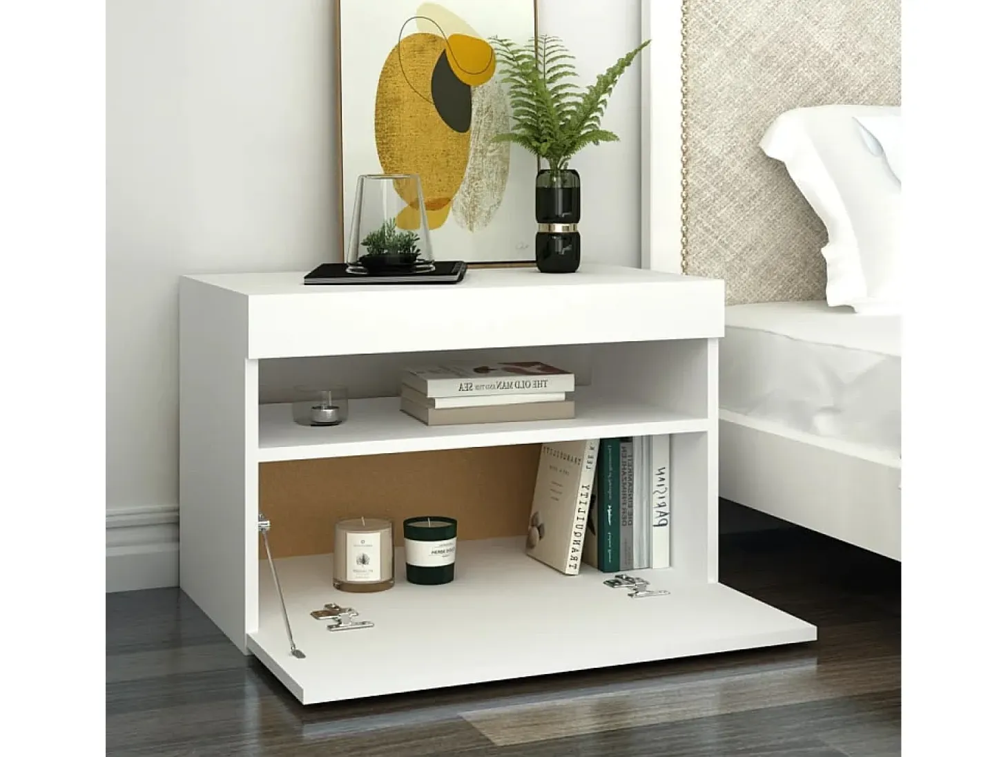 Ilion Mueble de TV con luces LED blanco 60x35x40 cm