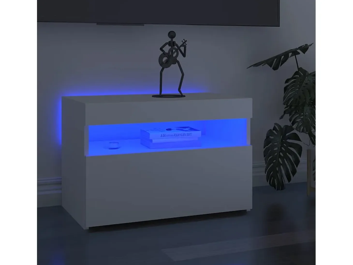 Ilion Mueble de TV con luces LED blanco 60x35x40 cm