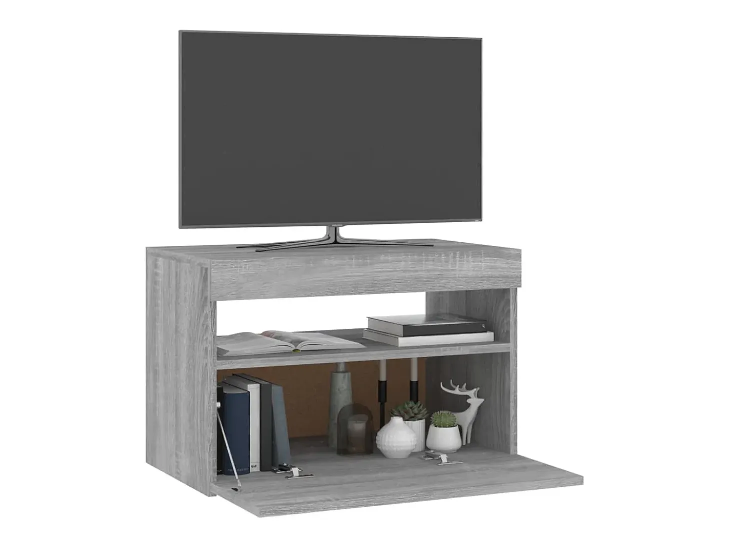 Ilion Mueble de TV con luces LED gris Sonoma 60x35x40 cm